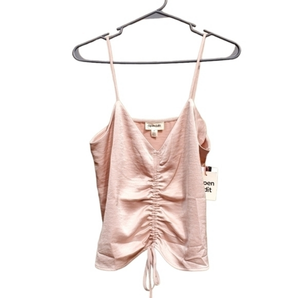 Nordstrom Open Edit Pink‎ Silky Scrunch Croptop Size Small NWT